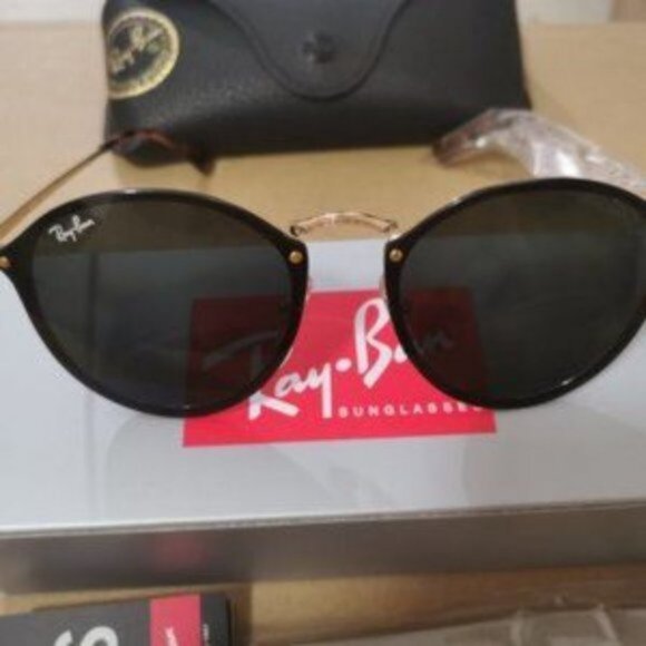 Ray-Ban 3574 Blaze Round Gold Frame Sunglasses - Picture 8 of 8